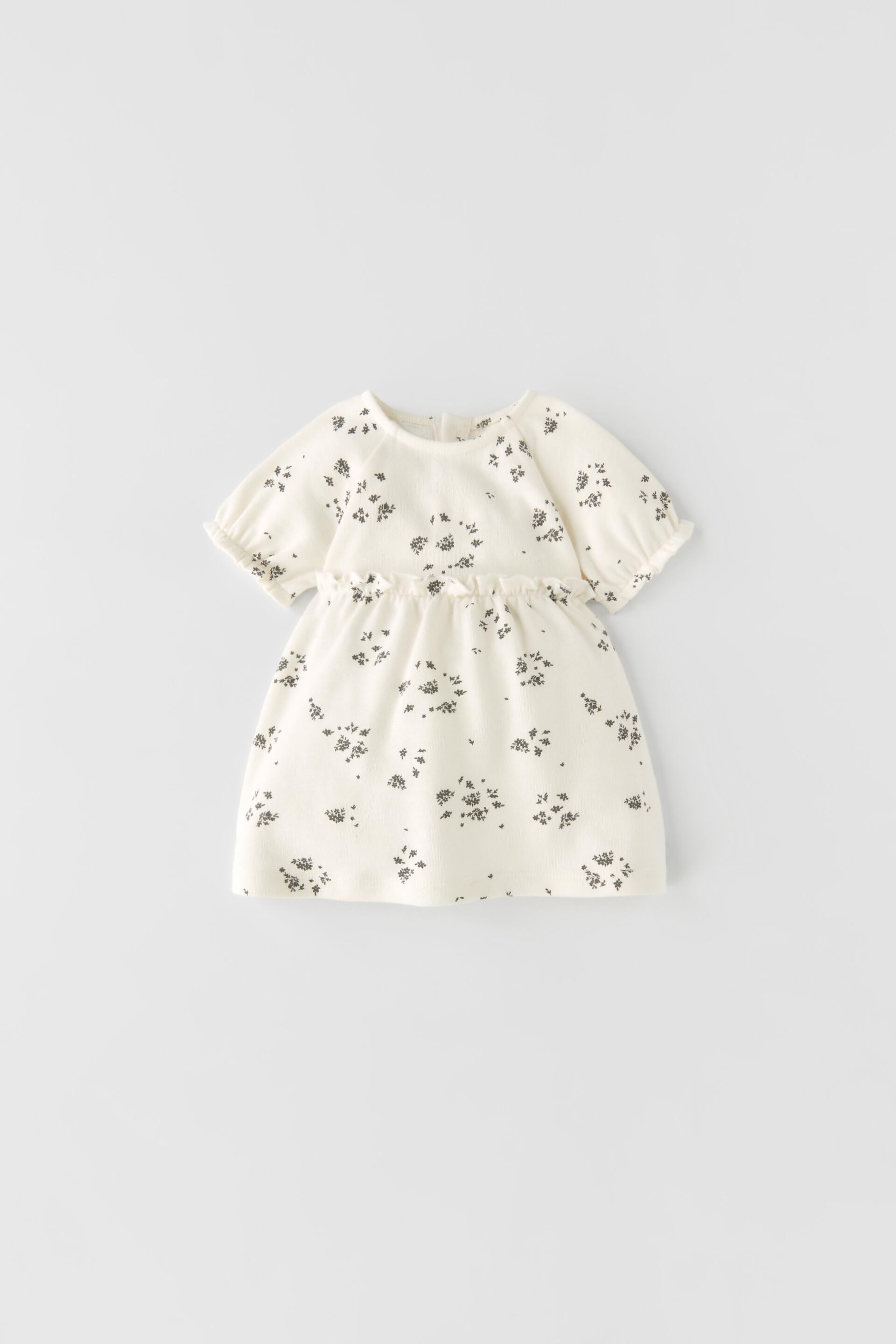 VESTITO IN FELPA A FIORI Ecru chiaro ZARA Italia Italy